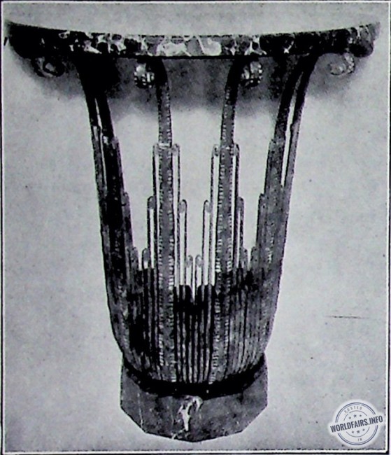 Console desserte, fer forgé et marbre, Raymond Subes, E. Borderel et Robert, éditeurs