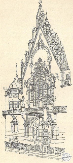 Allemagne - Fenêtres et entrée sur la façade (côté de la Seine)