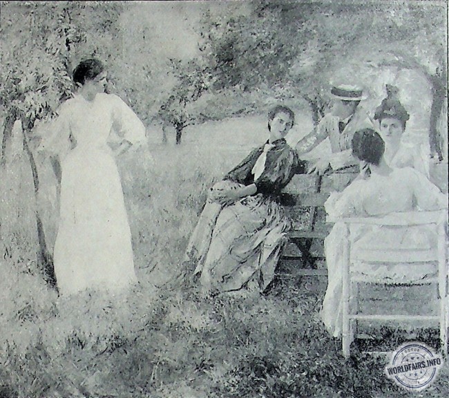Edmund C. Tarbell (United States) - In the orchard