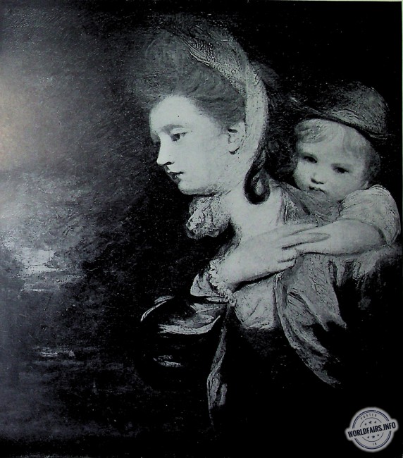 Mrs. Payne Galway and Child ("Pick-a-back").<br />In the collection of F. Pierpont Morgan, Esq. By Sir Hoshua Reynolds, P.R.A