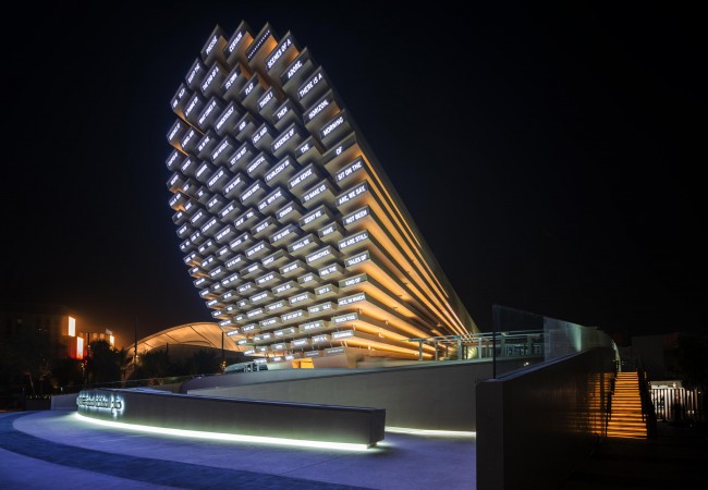 Night view of the United Kingdom Pavilion<br />©Dany Eid/Expo 2020 Dubai