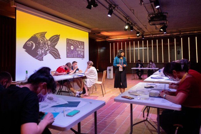 Bag Making workshop with Artist Zahra Jewanjee at Hammour House<br />©Walaa Alshaer/Expo 2020 Dubai