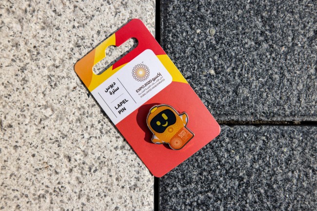 Expo 2020 lapel pin<br />©Christopher Pike/Expo 2020 Dubai