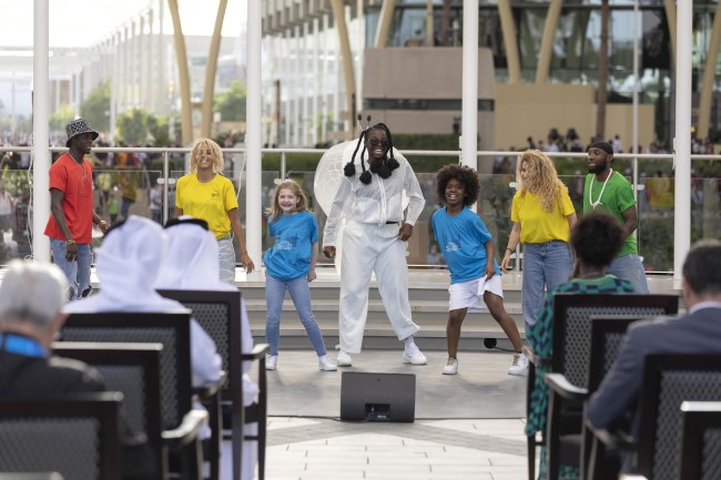 ]Cultural performance during the Organisation Internationale de la Francophonie Honour Day Ceremony at Al Wasl<br />©Christopher Edralin/Expo 2020 Dubai