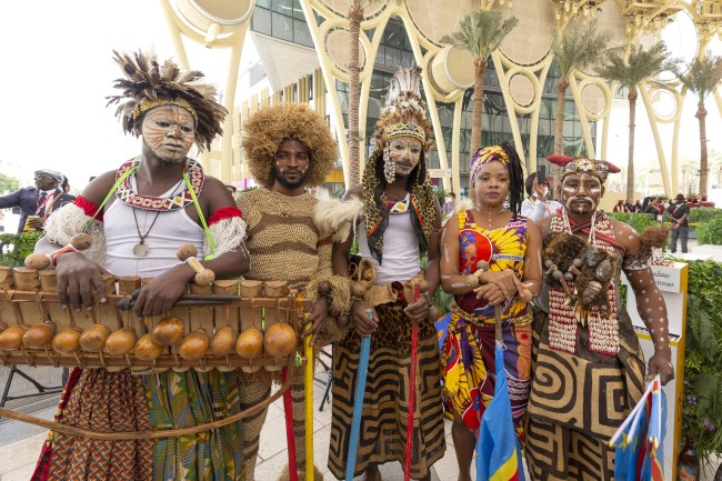 Cultural performance during the Democratic Republic of the Congo National Day Ceremony at Al Wasl<br />©Christopher Edralin/Expo 2020 Dubai