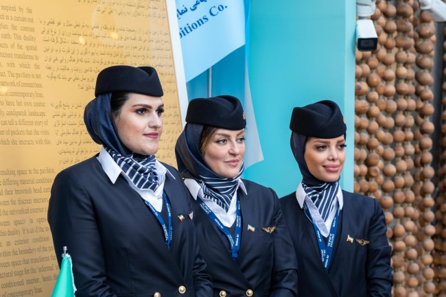 Member of staff at the Iran Pavilion during the Iran National Day<br />©Christophe Viseux/Expo 2020 Dubai