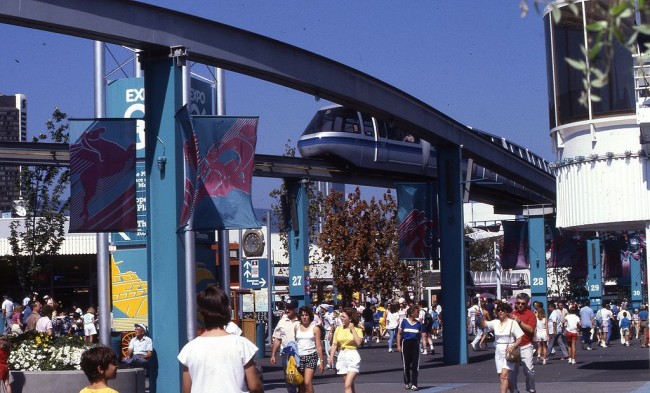 The monorail at Expo '86 in Vancouver, Canada, the last time a Northwest city hosted the global cultural gathering. Seattle, Portland and Spokane have hosted as well. CREDIT: Colin Rose, CC BY 2.0 creativecommons.org/licenses/by/2.0, via Wikimedia CommonsLong Description<br />The monorail at Expo ’86 in Vancouver, Canada, the last time a Northwest city hosted the global cultural gathering. Seattle, Portland and Spokane have hosted as well. CREDIT: Colin Rose, CC BY 2.0 creativecommons.org/licenses/by/2.0, via Wikimedia Commons