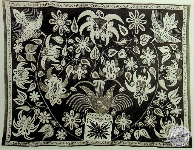 BATIK SUR SOIE<br />composé &amp; exécuté par Sophie KOGUT, élève des ATELIERS "Art" à Cracovie