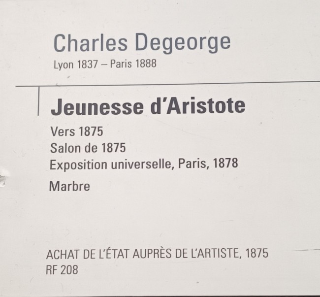 Fiche explicative de Jeunesse d'Aristote de Charles Degeorge