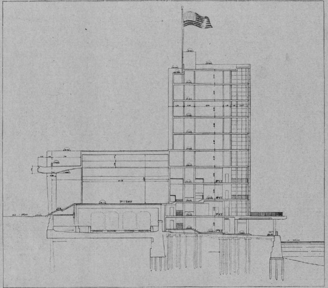 Pavillon des Etats-Unis - Plan de coupe